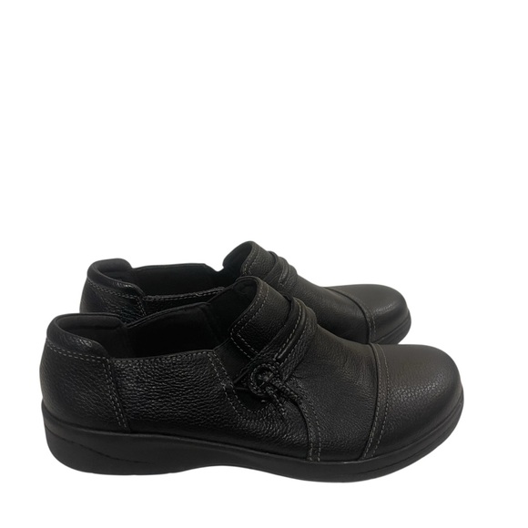 Women’s CLARKS Cheyn Madi Black Leather Slip On Shoes Loafers - Picture 3 of 5